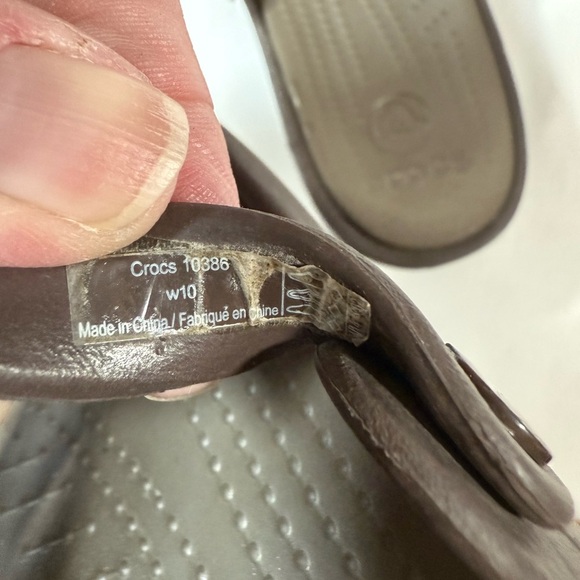 CROCS Brown Patricia Wedges Slip-On Sandals - Picture 6 of 6